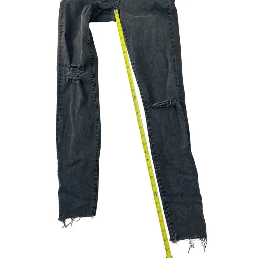 Madewell 9” high rise skinny jeans black women's 26 tall - Picture 10 of 12